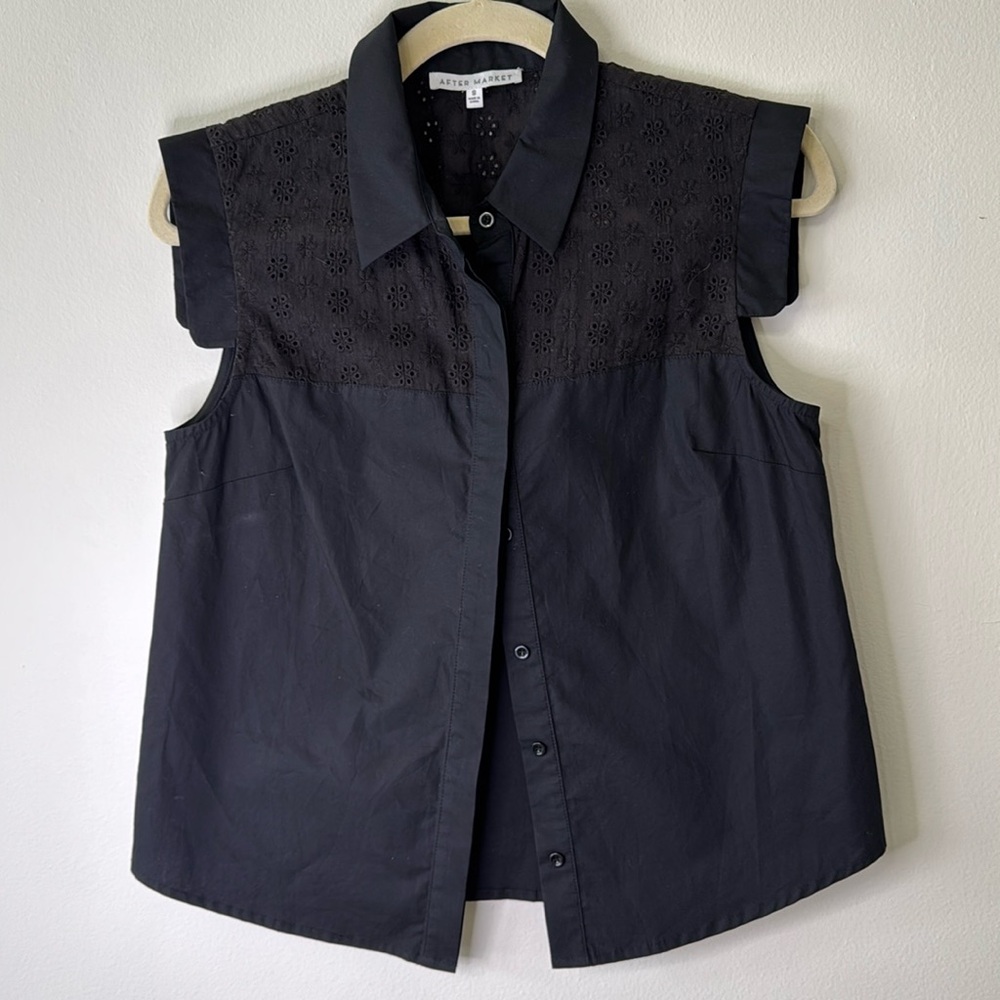 After Market Button Down Shirt with Embroidered Design